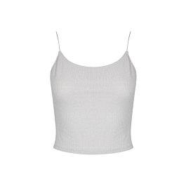 Graues Lurex Crop Top