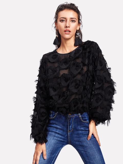 Maglia Mesh Con Frange