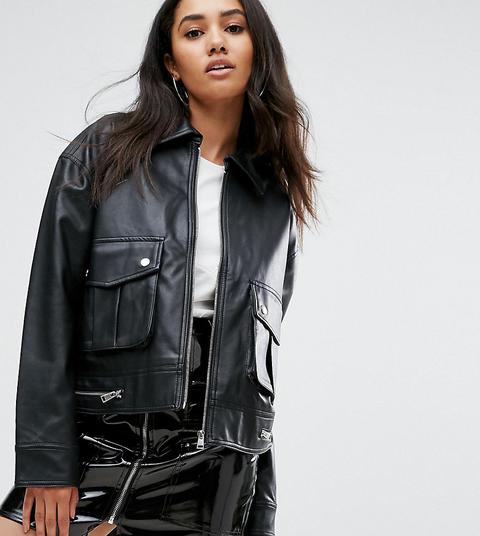 Chaqueta Estilo Camionero De Cuero Sintético De Missguided