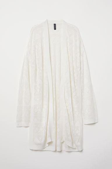 H & M - Cardigan In Maglia Fine - Bianco