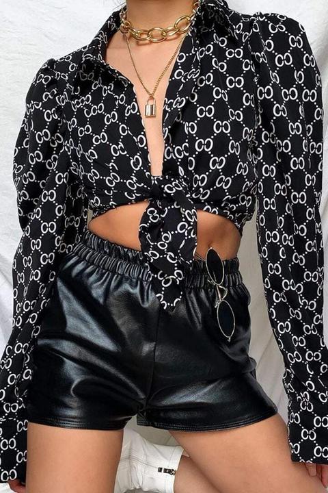 Black Cc Patterned Shirt