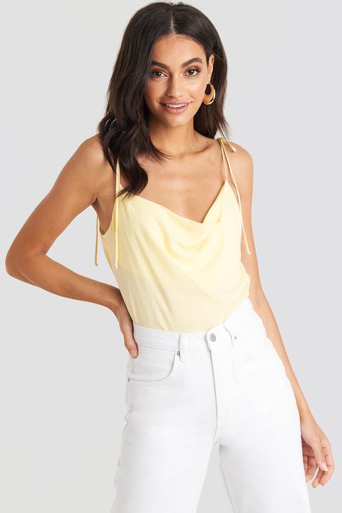 Na-kd Tie Strap Cami Top - Yellow