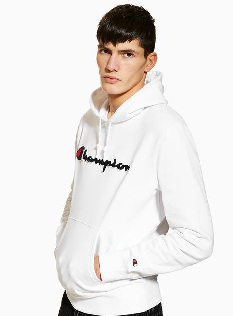 men's champion white hoodie
