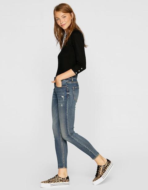 Skinny Denim Basic Jeans Chiaro