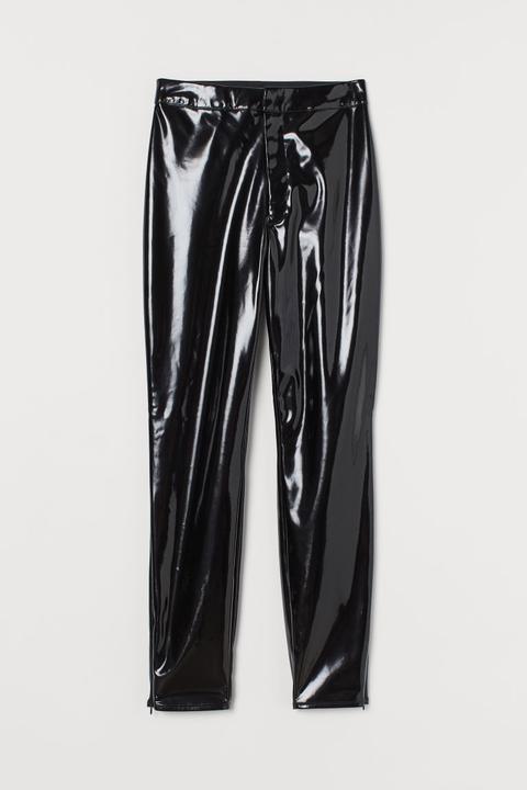 Lacquered Trousers - Black