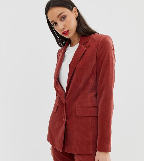 Asos Design Tall - Blazer De Costume En Velours - Rose