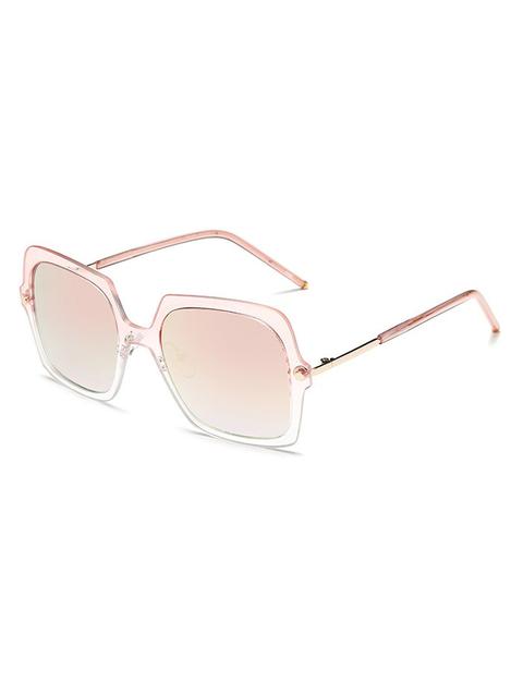 Ombre Rims Square Mirrored Sunglasses