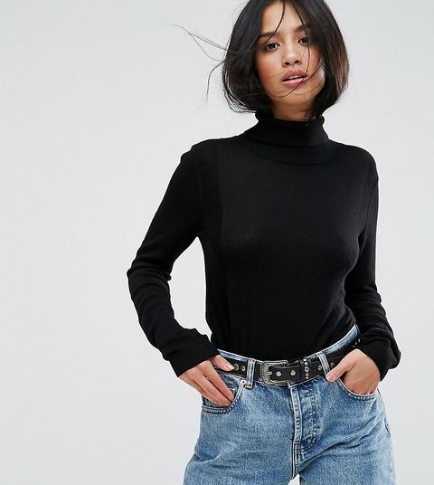 Jersey Con Cuello Vuelto Y Detalle De Canalé De Asos Petite