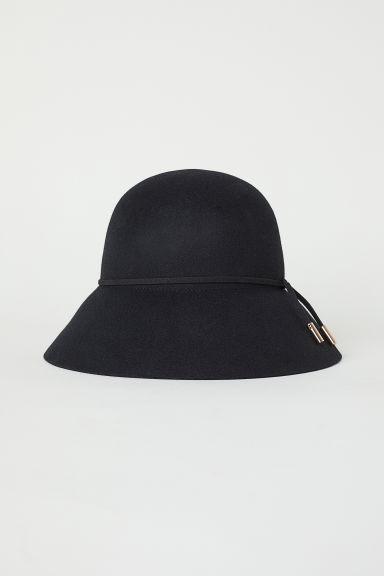 H & M - Cappello In Feltro Di Lana - Nero