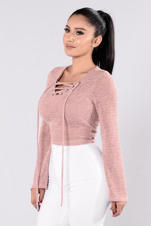 Tying It Up Sweater - Dusty Pink