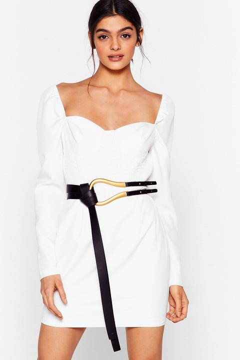 Womens Faux Leather Oversized Loop Belt