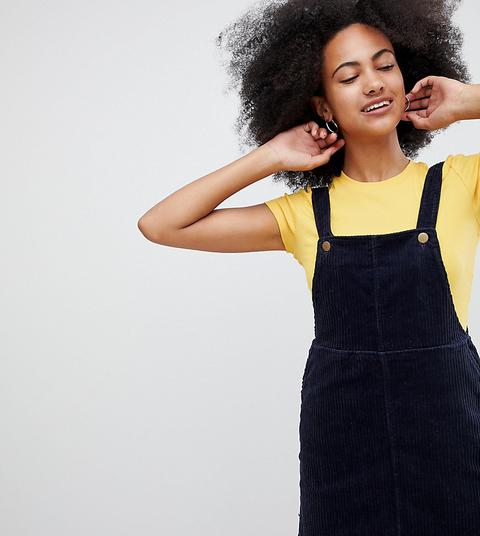 Monki - Vestitino Salopette A Coste - Navy