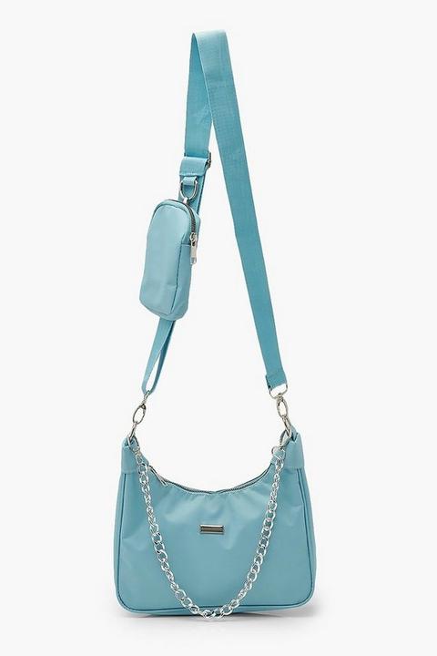 Petit Sac À Bandoulière Multi-positions En Nylon - Bleu Layette - One Size, Bleu Layette