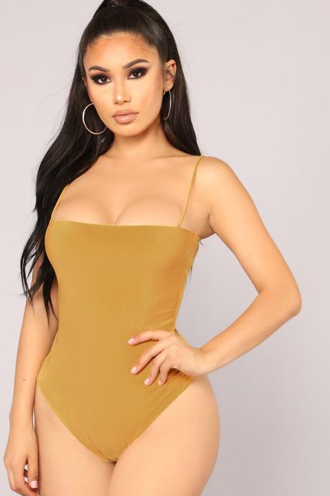 Don't Be So Square Bodysuit - Mustard