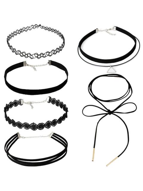 Bow & Triangle Choker Set 6pcs