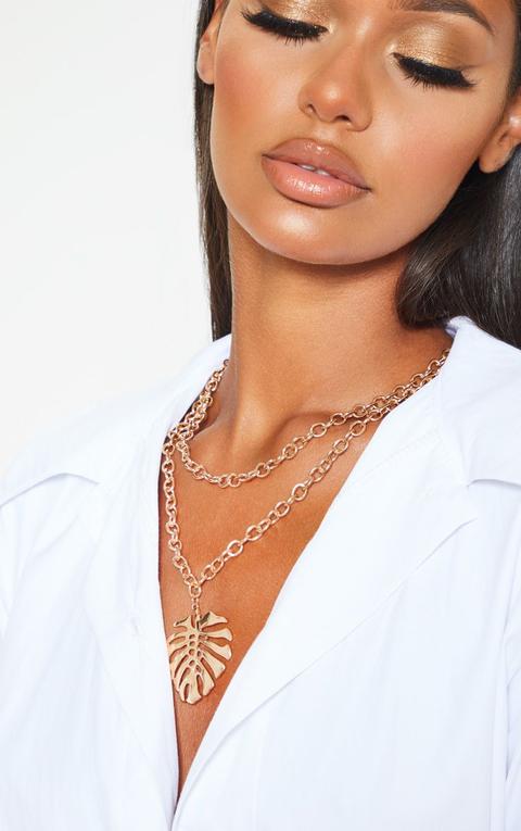 Gold Leaf Pendant Necklace