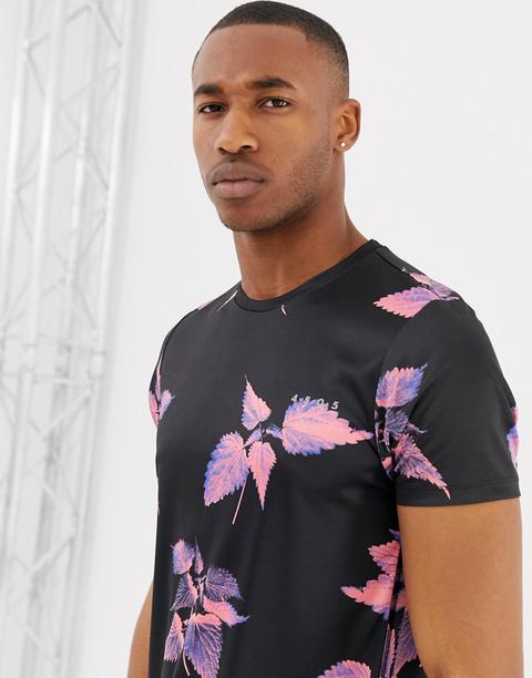 Asos 4505 Training T-shirt With Floral Print And Quick Dry-multi