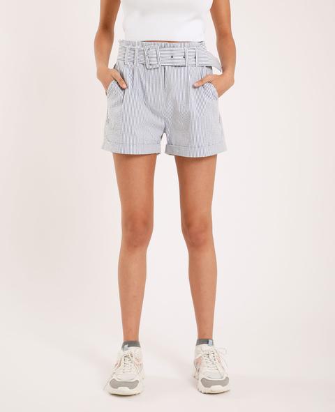 Shorts De Rayas Mujer