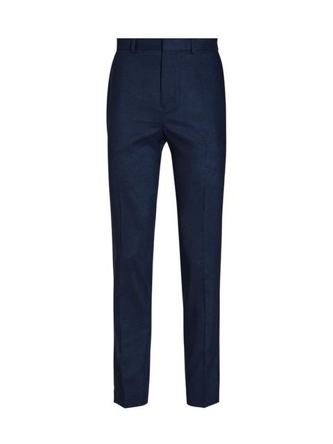 Cobalt Slim Fit Linen Suit Trousers