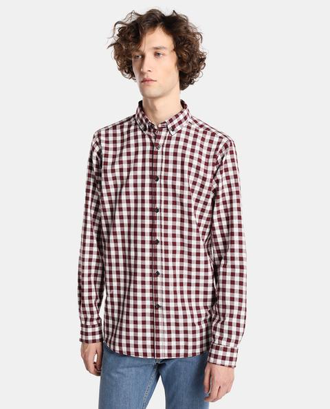 Camisa De Hombre Slim De Cuadros