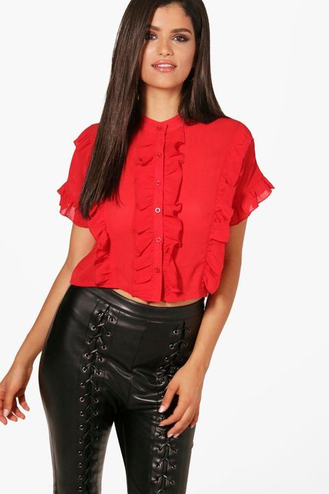 Grace Ruffle Short Sleeved Shirt