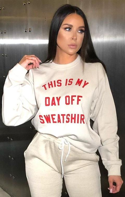 Camel This Is My Day Off Sweat Shirt Print Sweater - Aubree