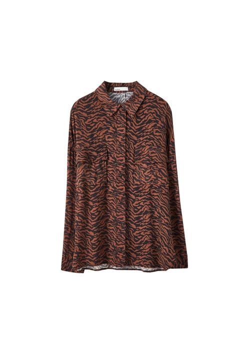 Camisa Oversize Estampado Leopardo