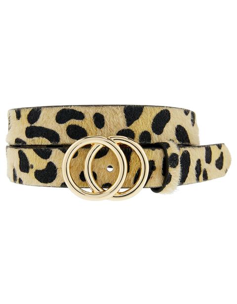 Double Hoop Leopard Print Jeans Belt