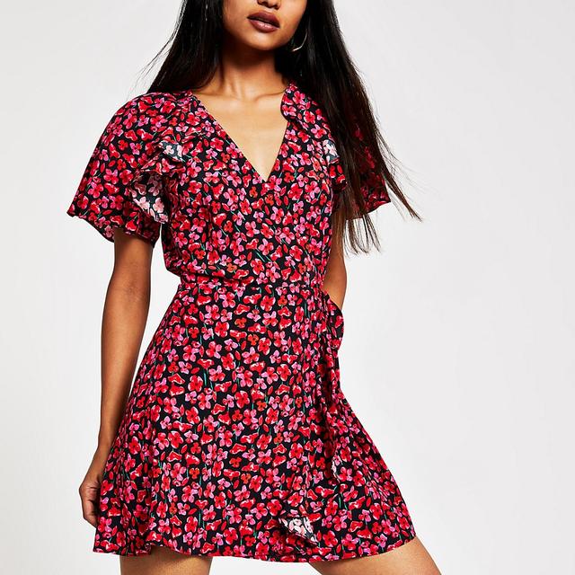 petite red wrap dress