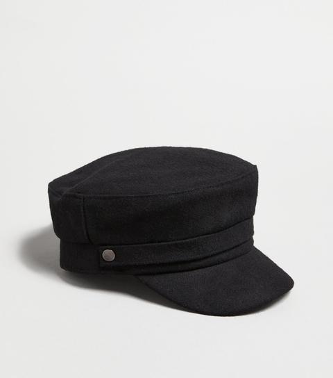 Black Wool Blend Baker Boy Hat New Look