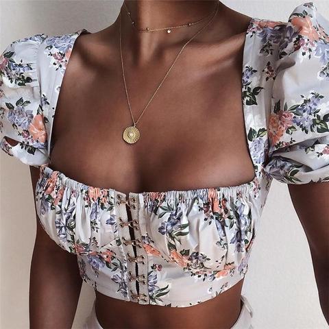 Top Cooper Crop Stampa A Fiori