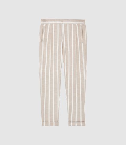 white striped trousers