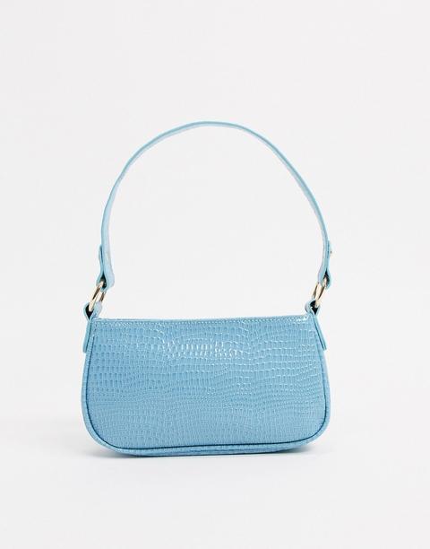 Bolso De Hombro Efecto Cocodrilo En Azul Pastel Estilo Años 90 De Asos Design