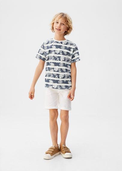 T-shirt Coton Imprimé Tropical