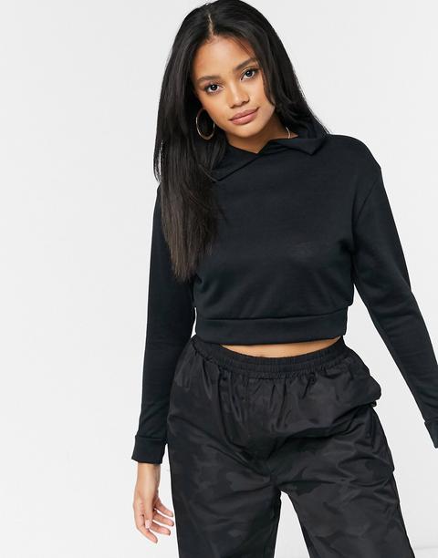 Parisian Cropped Hoodie In Black