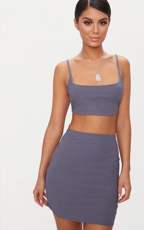 Charcoal Blue Cami Crop Top