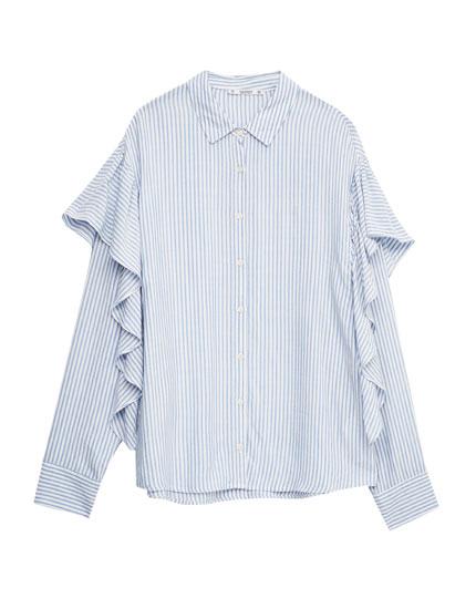 Camisa Oversized Rayas Volantes