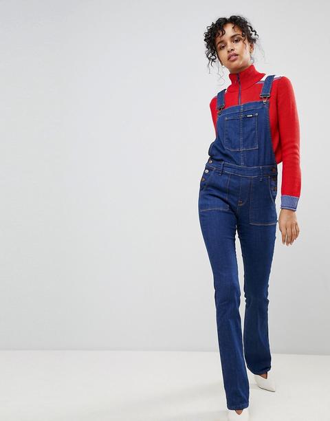 Pepe Jeans Spider Kick Flare Dungaree's - Dark Denim