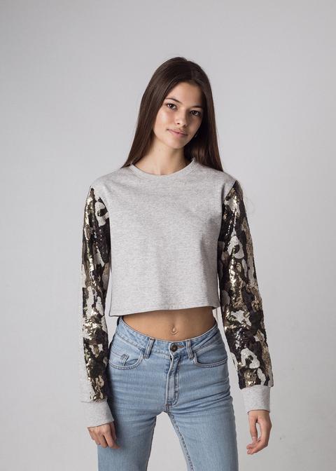 Camo Sequins Sweatshirt