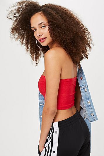 Bandeau-top In Metallic-optik - Rot