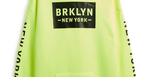 Felpa Fluo Con Cappuccio Brooklyn Da Bambino