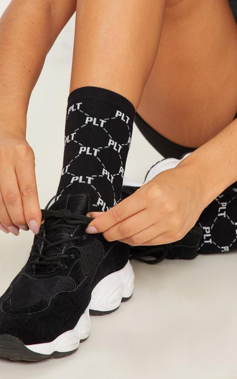 Prettylittlething Black Mono Ankle Socks