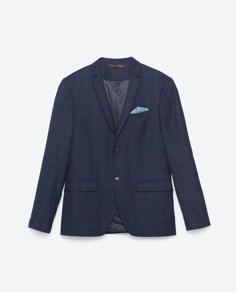 Blazer Cuadro Azul