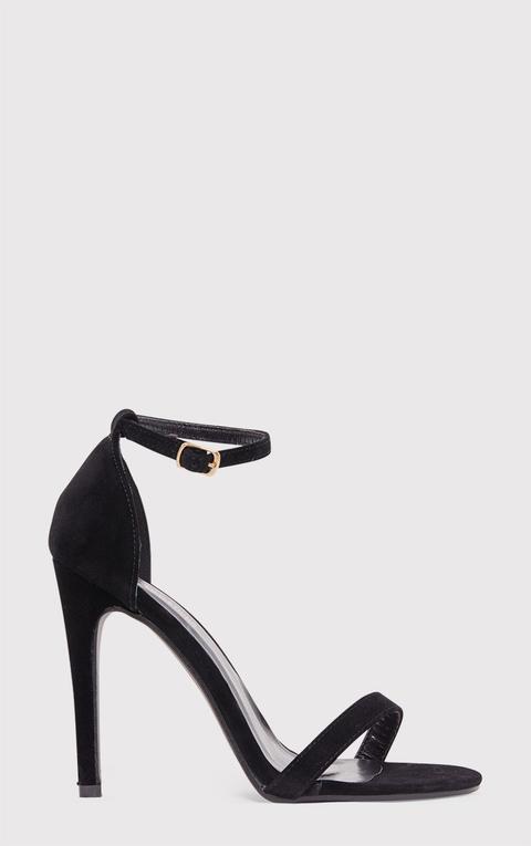 Clover Black Strap Heeled Sandals