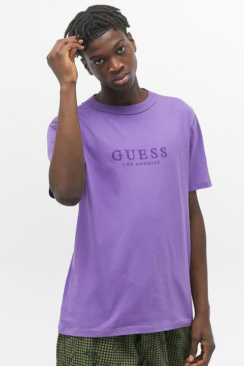 Guess Originals - T-shirt Dans Les Tons Violet Logo La, Exclusivité Uo