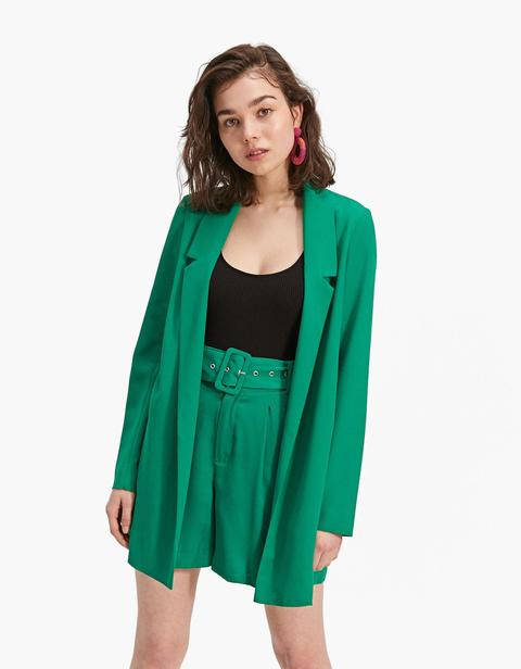 Fließender Blazer Smaragdgrün