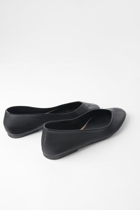 Zara soft leather ballerinas hot sale