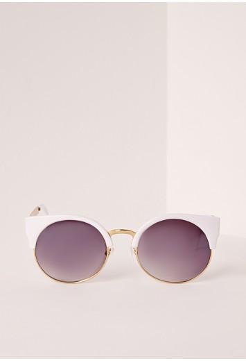 Half Frame Sunglasses White