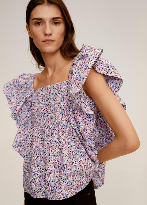 Top Floral Volantes
