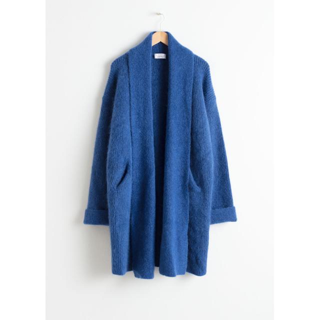 other stories blue cardigan